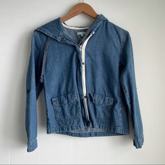 Jun & Ivy ( Francesca’s) lightweight hooded jean jacket small - Picture 1 of 7